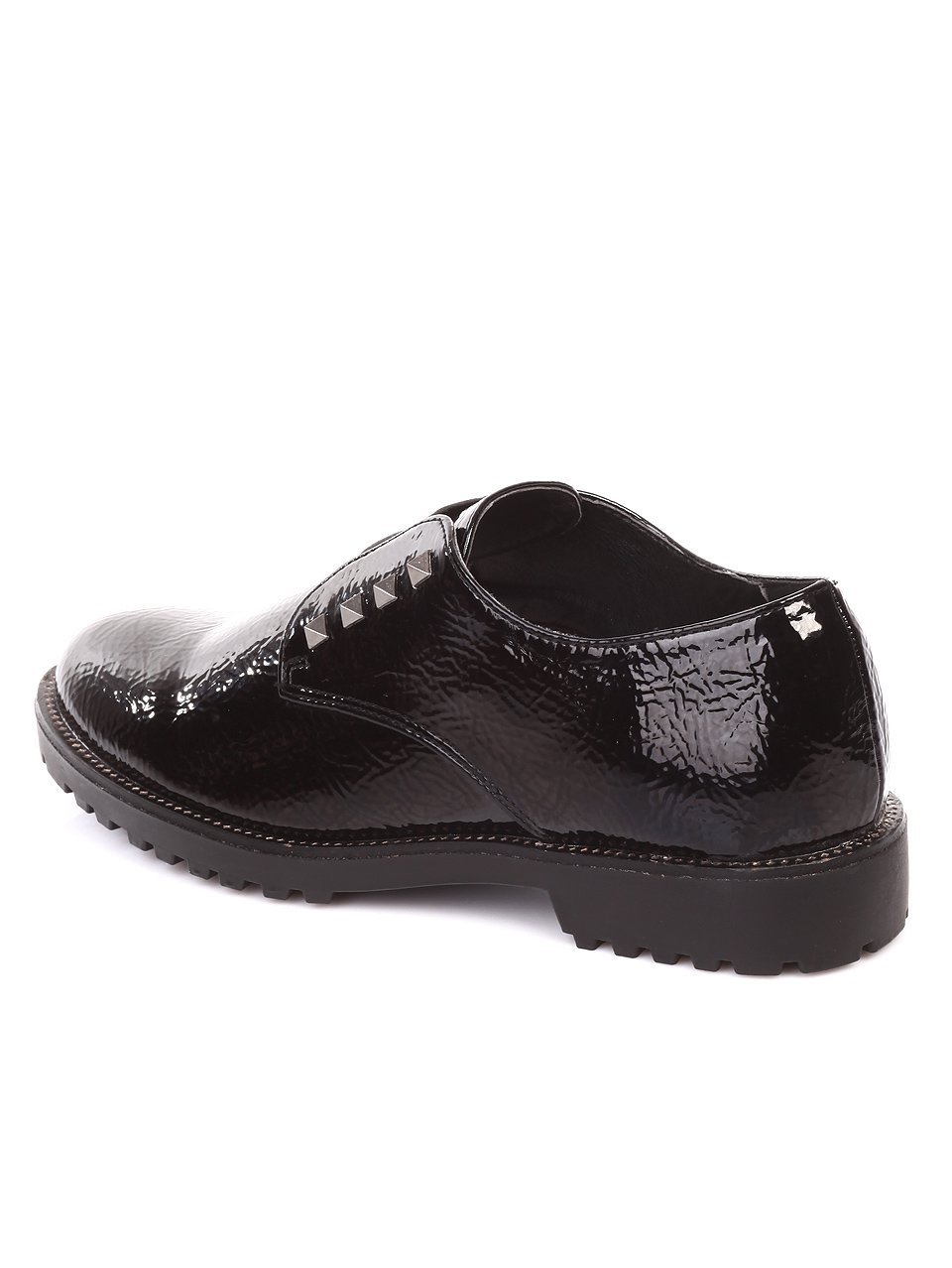 Ежедневни дамски лачени обувки в черно 3L-18685 black