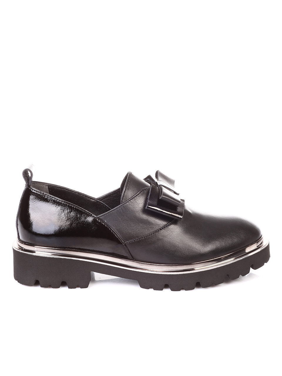 Дамски обувки от естествена кожа  и естествен лак 3AT-181071 black