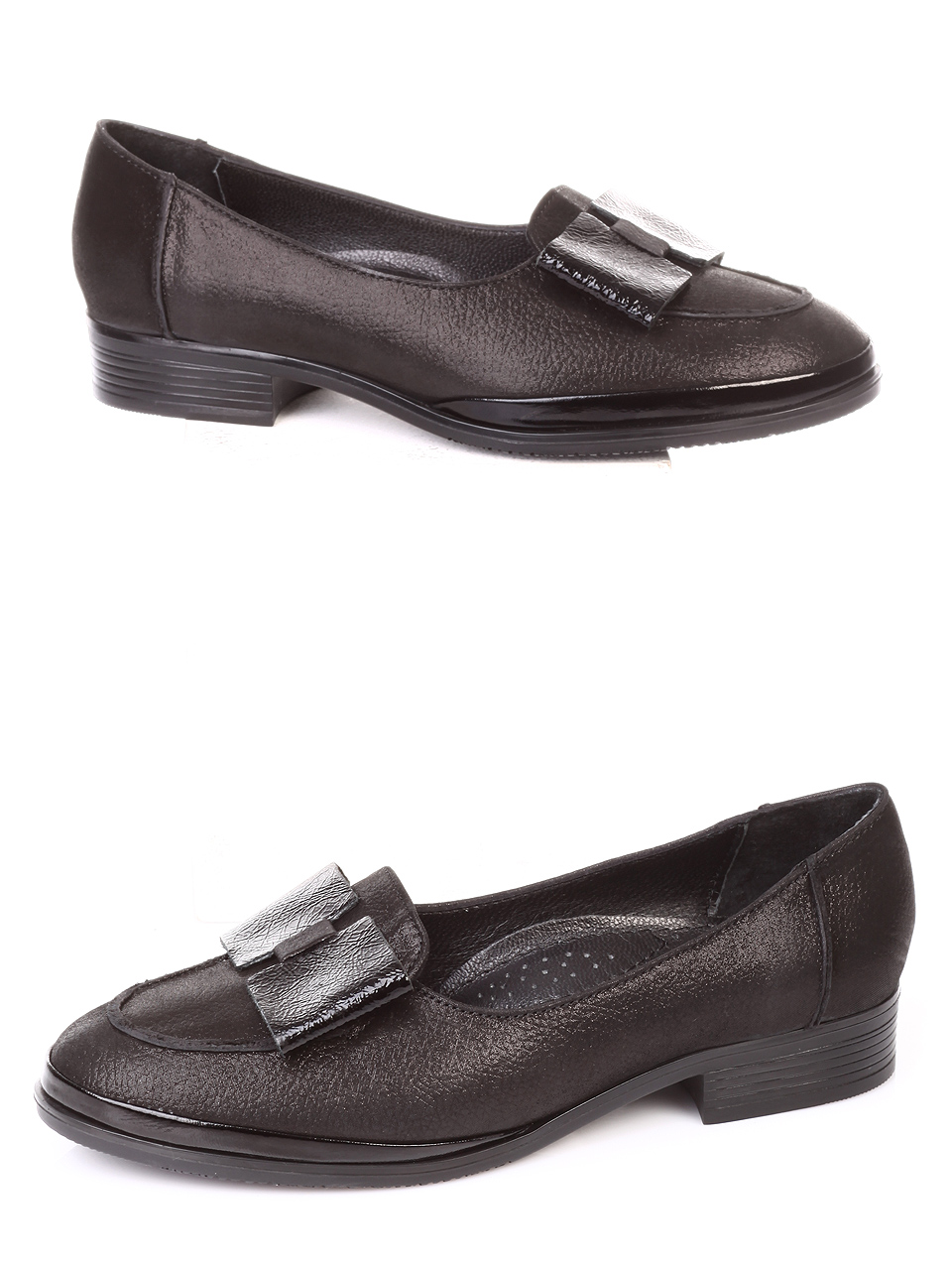 Ежедневни дамски обувки от естествена кожа 3AT-181077 pewter