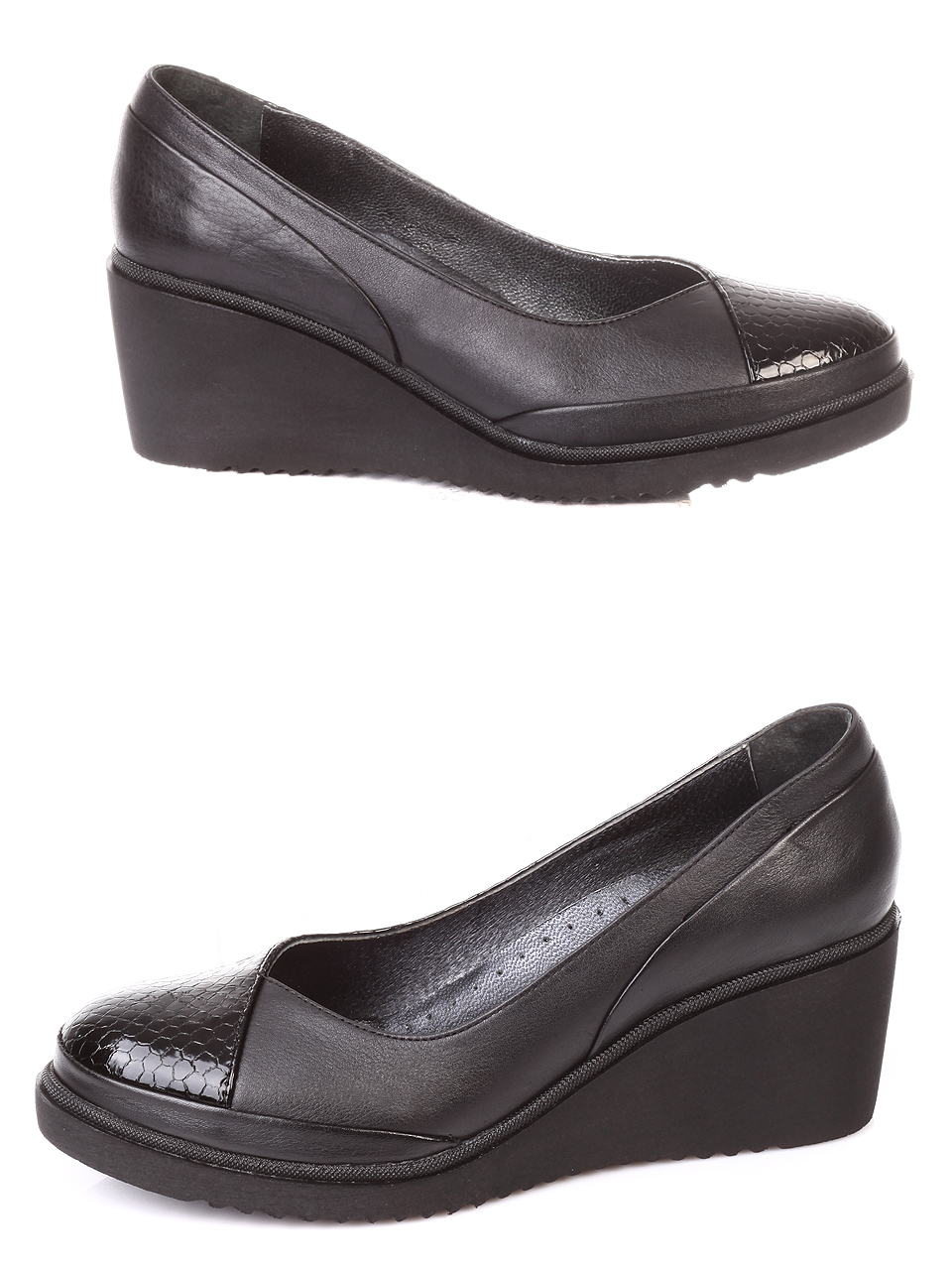 Ежедневни дамски обувки от естествена кожа 3AT-181079 black