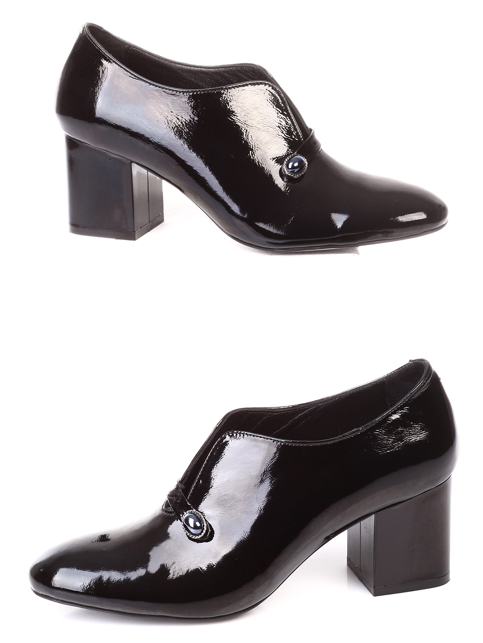 Ежедневни дамски обувки от естествен лак 3AT-181092 black