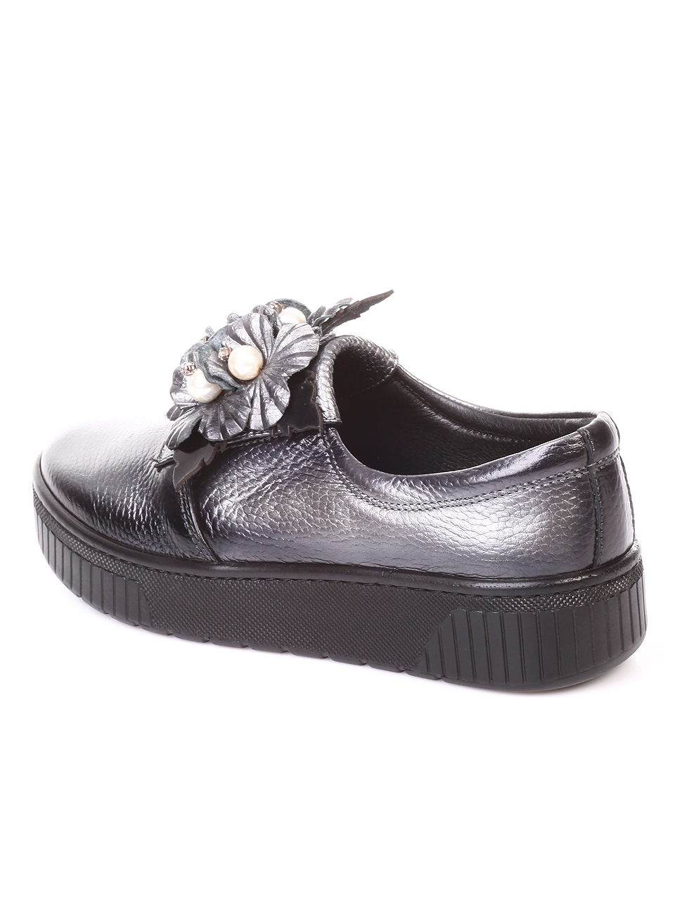 Ежедневни дамски обувки от естествена кожа 3AT-181095 grey