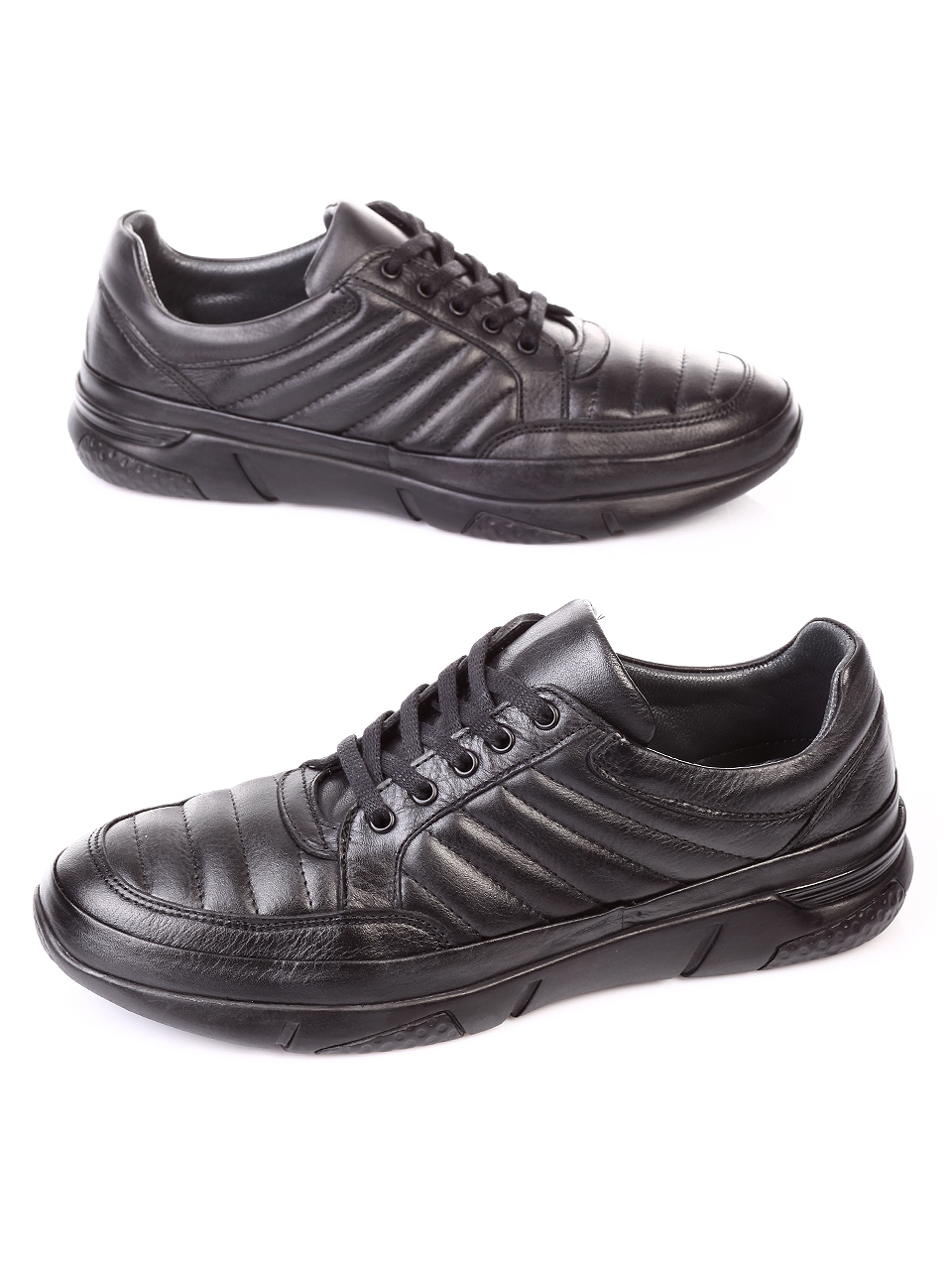 Ежедневни мъжки обувки от естествена кожа 7AT-181101 black