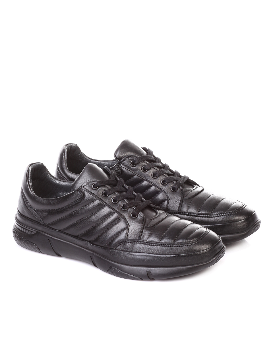 Ежедневни мъжки обувки от естествена кожа 7AT-181101 black
