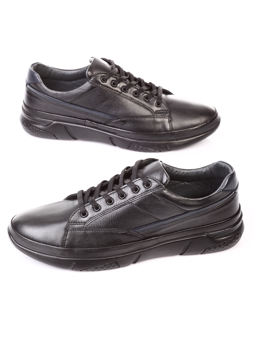 Ежедневни мъжки обувки от естествена кожа 7AT-181102 black