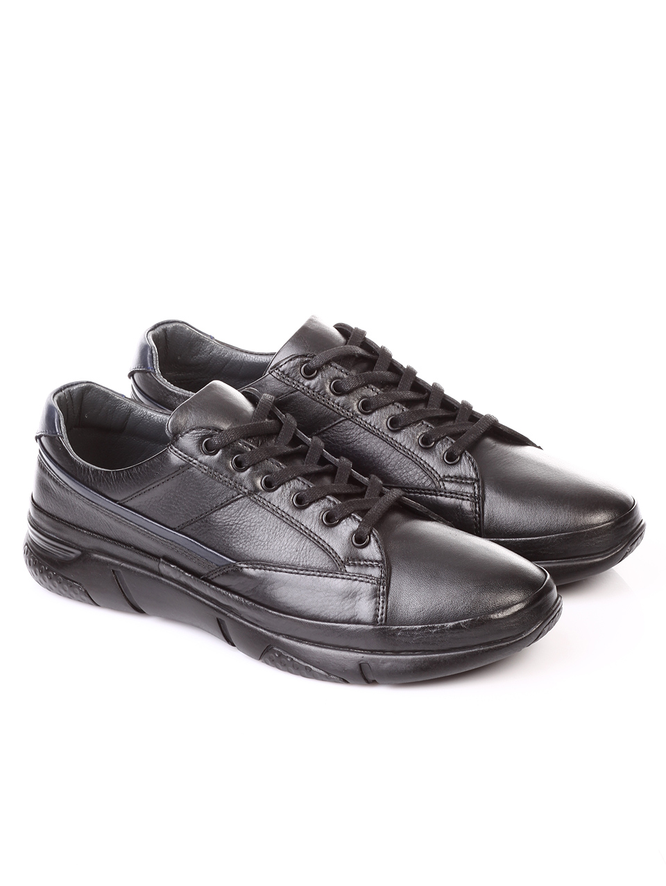 Ежедневни мъжки обувки от естествена кожа 7AT-181102 black