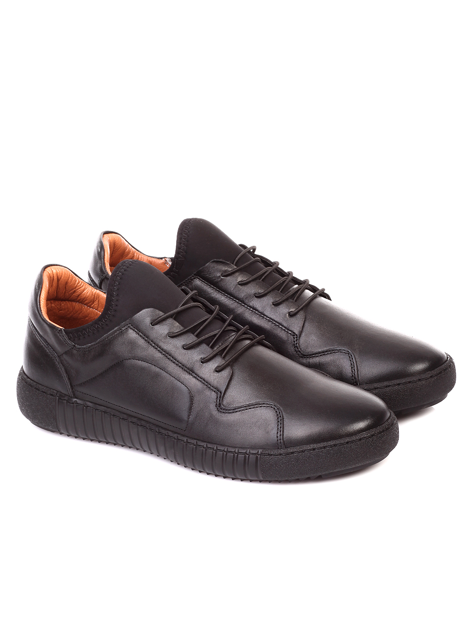 Ежедневни мъжки обувки от естествена кожа 7AT-181104 black