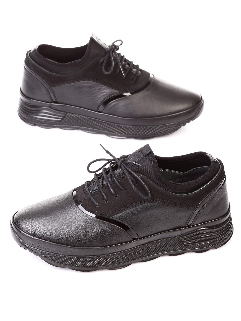 Ежедневни мъжки обувки от естествена кожа 7AT-181108 black
