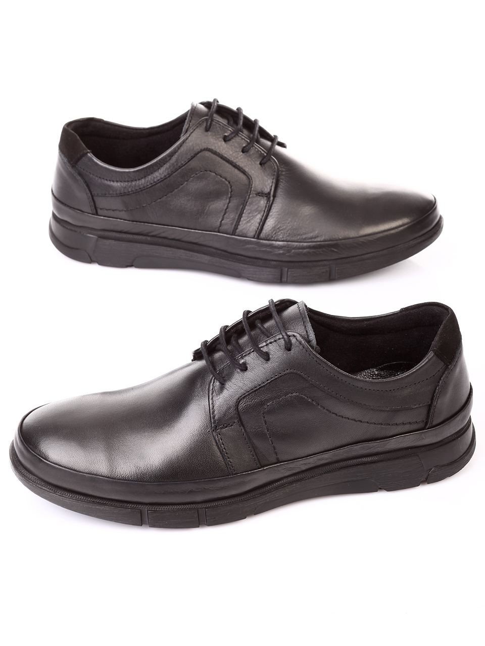 Ежедневни мъжки обувки от естествена кожа 7AT-181109 black