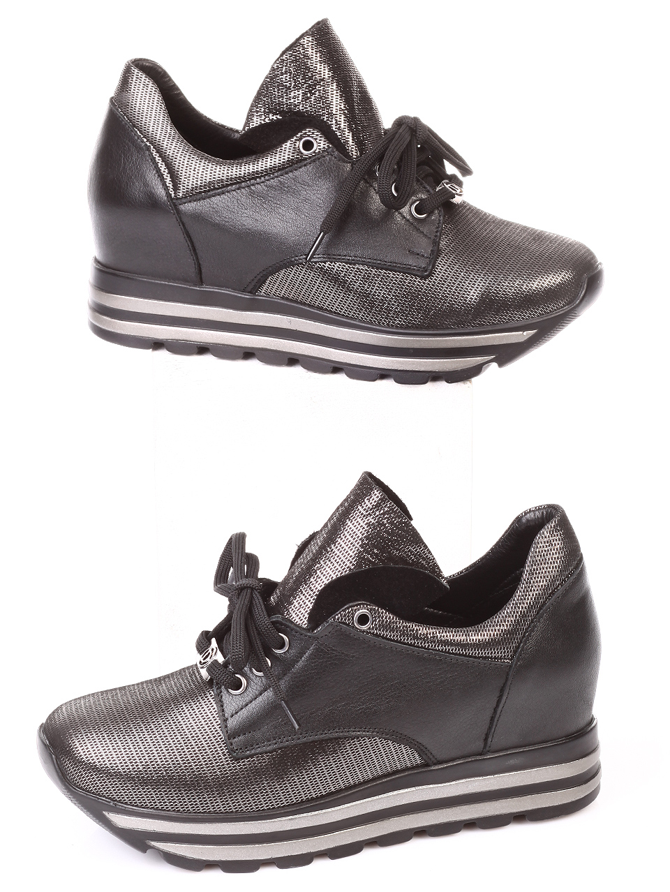 Ежедневни дамски обувки от естествена кожа 3AT-181038 black