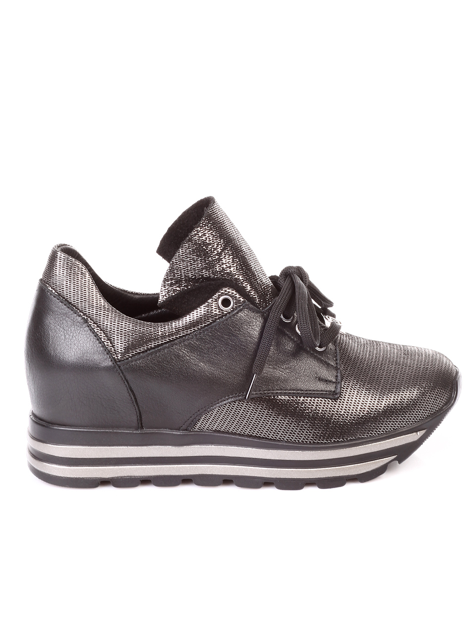 Ежедневни дамски обувки от естествена кожа 3AT-181038 black