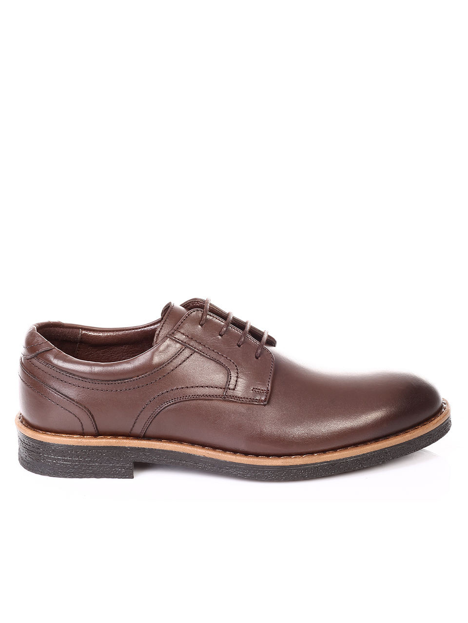 Елегантни мъжки обувки от естествена кожа 7AT-181122 brown