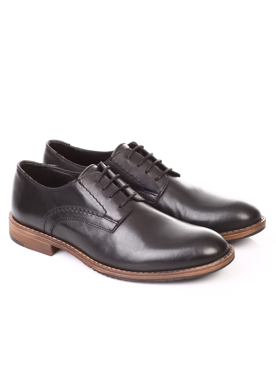 Елегантни мъжки обувки от естествена кожа 7AT-181126 black