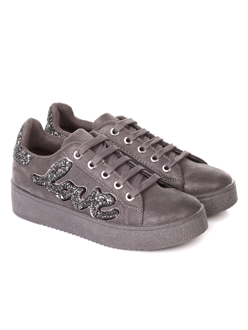 Ежедневни дамски обувки в сиво 3U-18645 grey