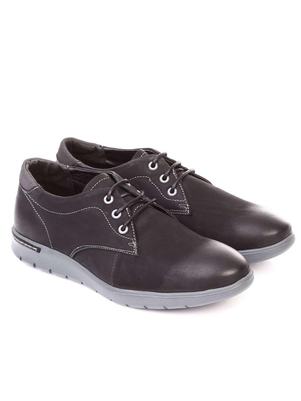 Ежедневни мъжки обувки от естествен набук 7N-18722 black