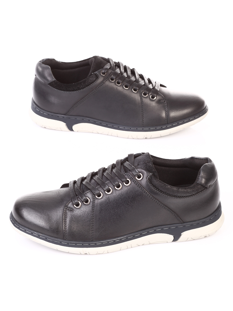 Ежедневни мъжки обувки от естествен набук 7N-18725 black