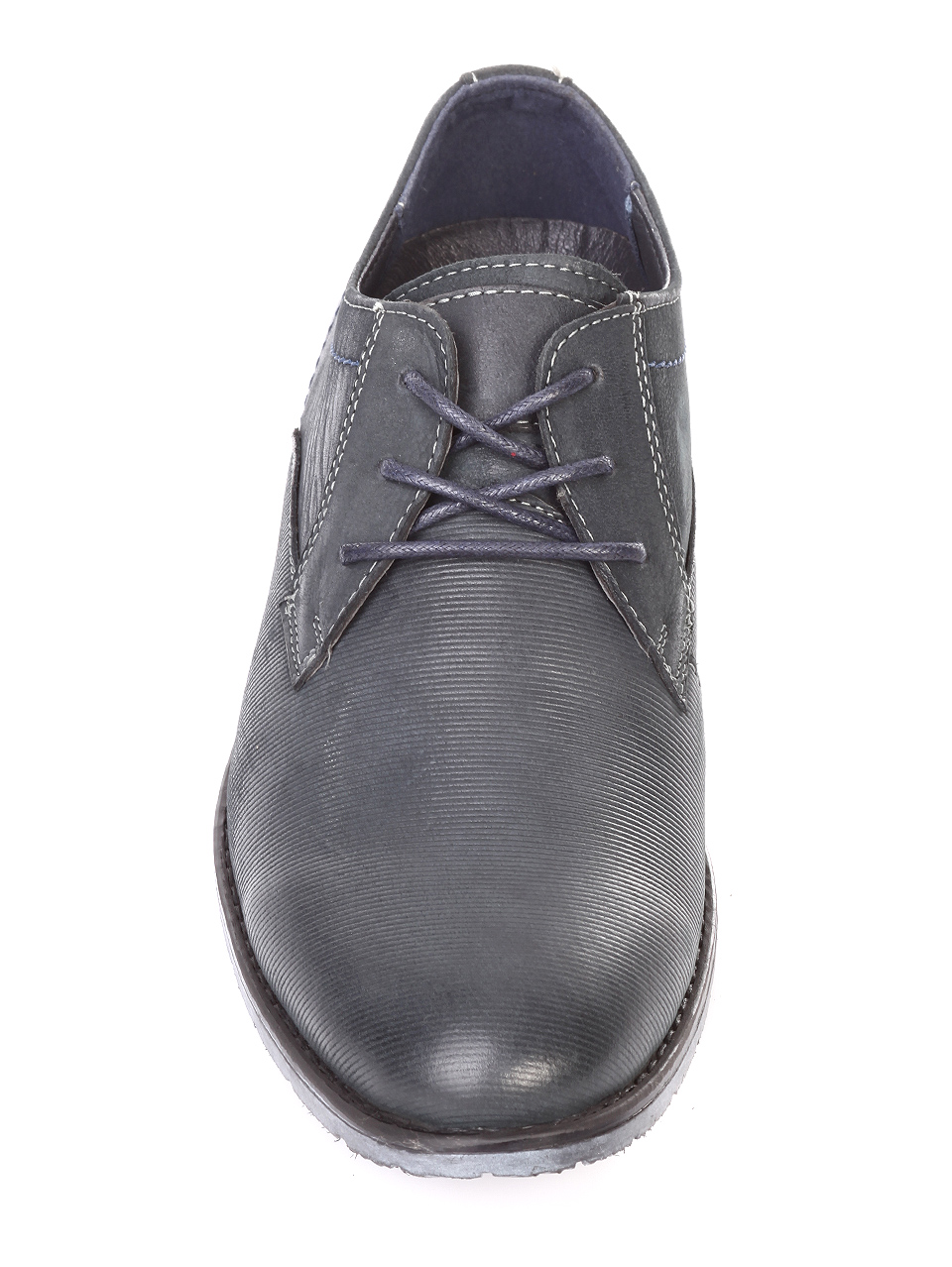 Елегантни мъжки обувки от естествен набук 7N-18728 navy