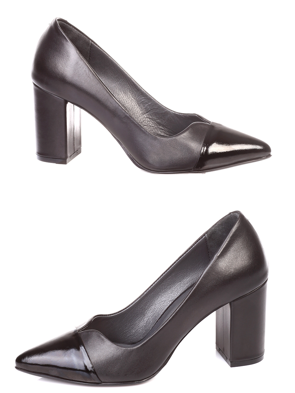 Дамски обувки от естествена кожа и естествен лак 3AT-181041 black