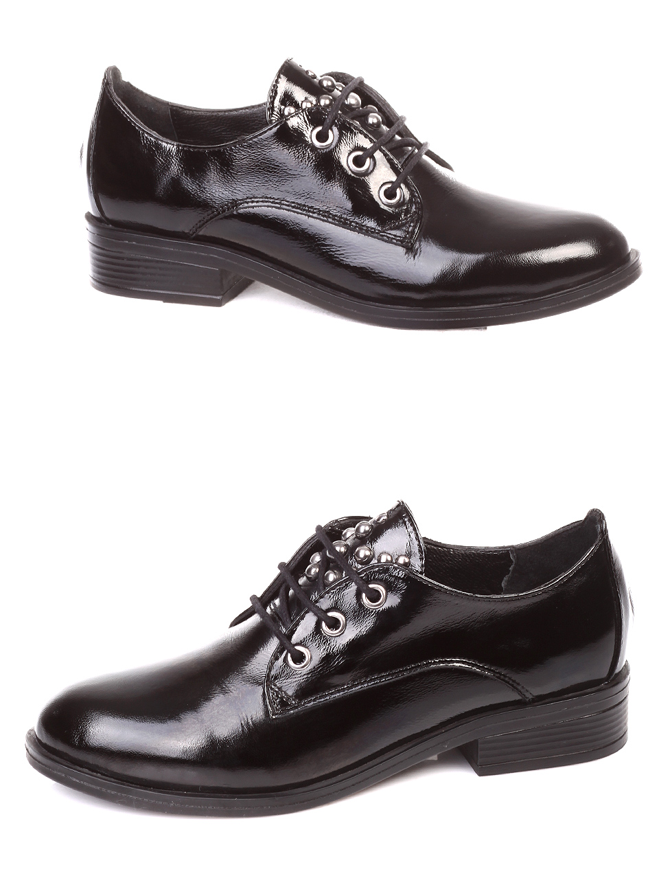 Ежедневни дамски обувки от естествен лак 3AT-181053 black