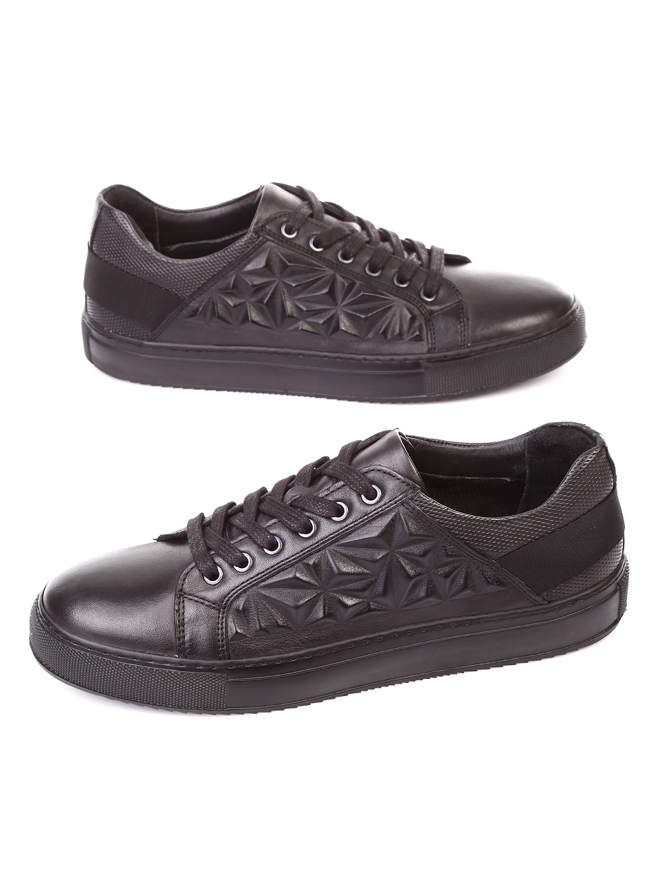 Ежедневни мъжки обувки от естествена кожа 7AT-181112 black