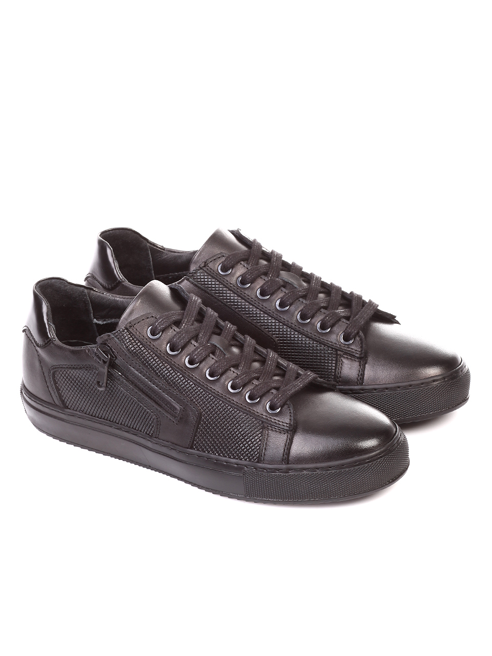 Ежедневни мъжки обувки от естествена кожа 7AT-181115 black