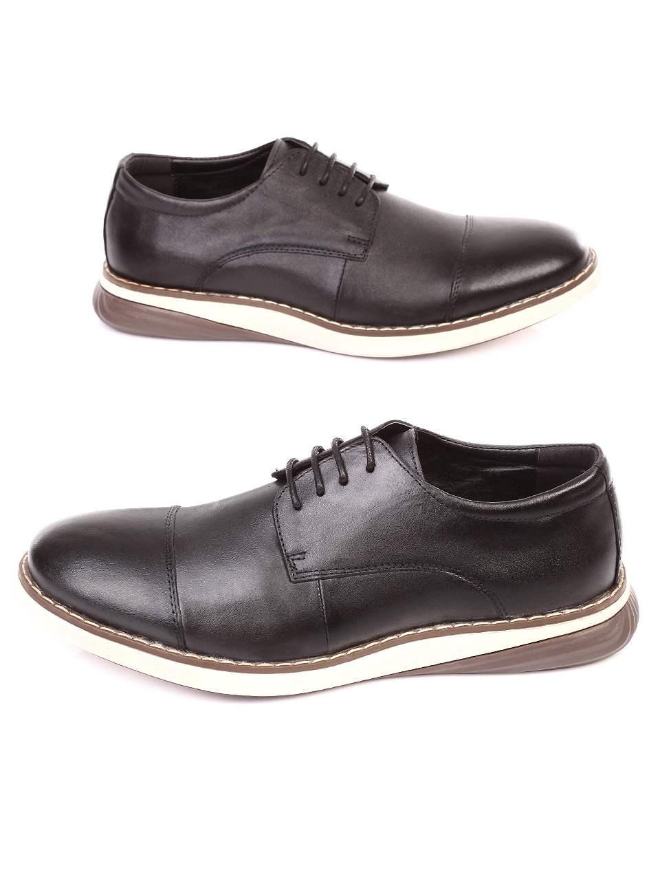 Ежедневни мъжки обувки от естествена кожа 7N-18749 black