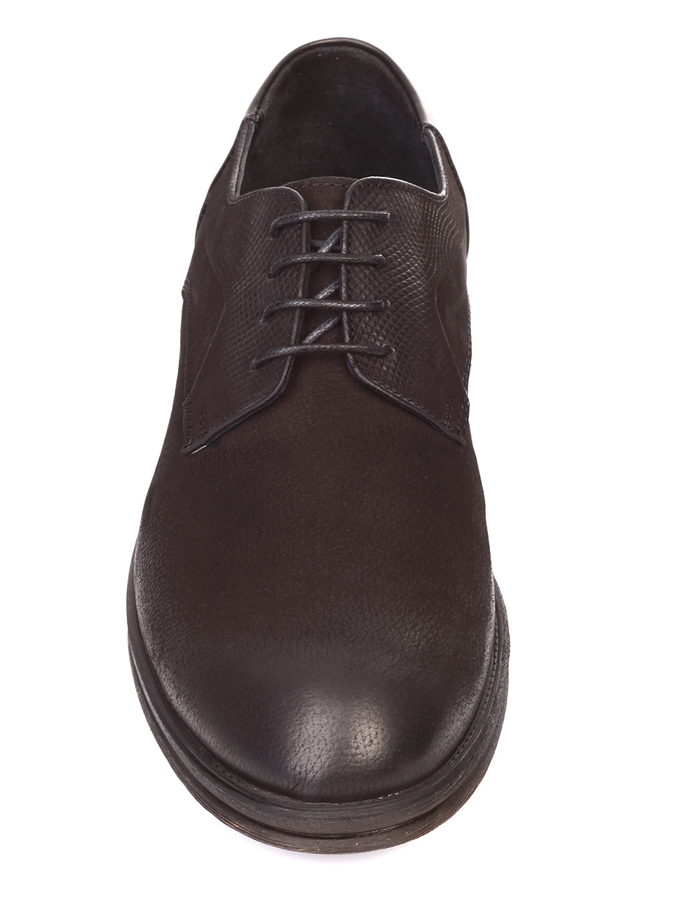 Мъжки обувки от естествена кожа и естествен набук 7AT-181140 black
