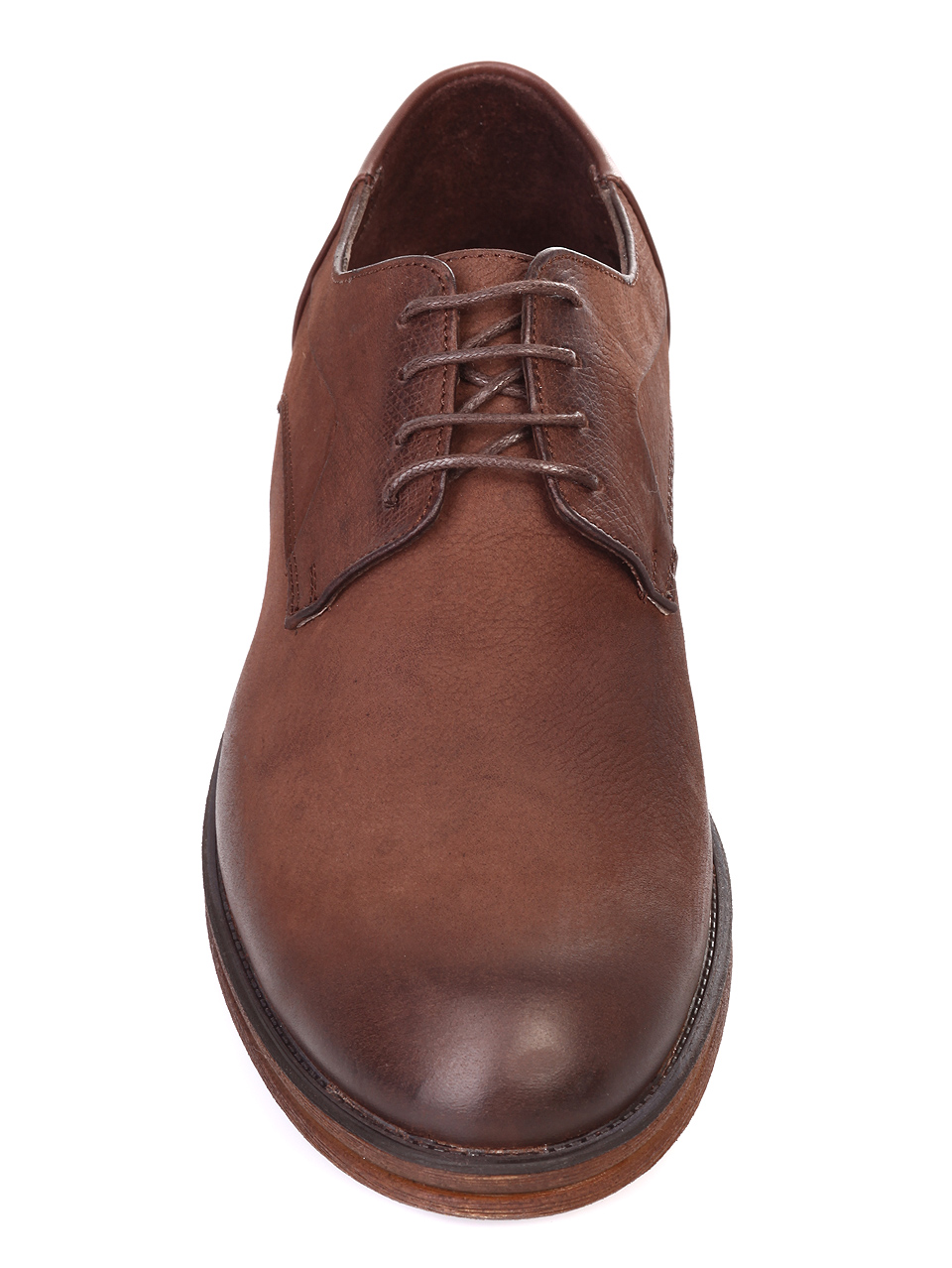 Мъжки обувки от естествена кожа и естествен набук 7AT-181140 brown
