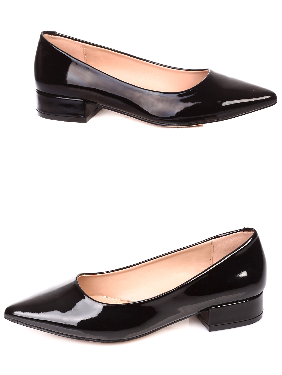 Ежедневни дамски обувки от лак в бежово 3W-19096 black