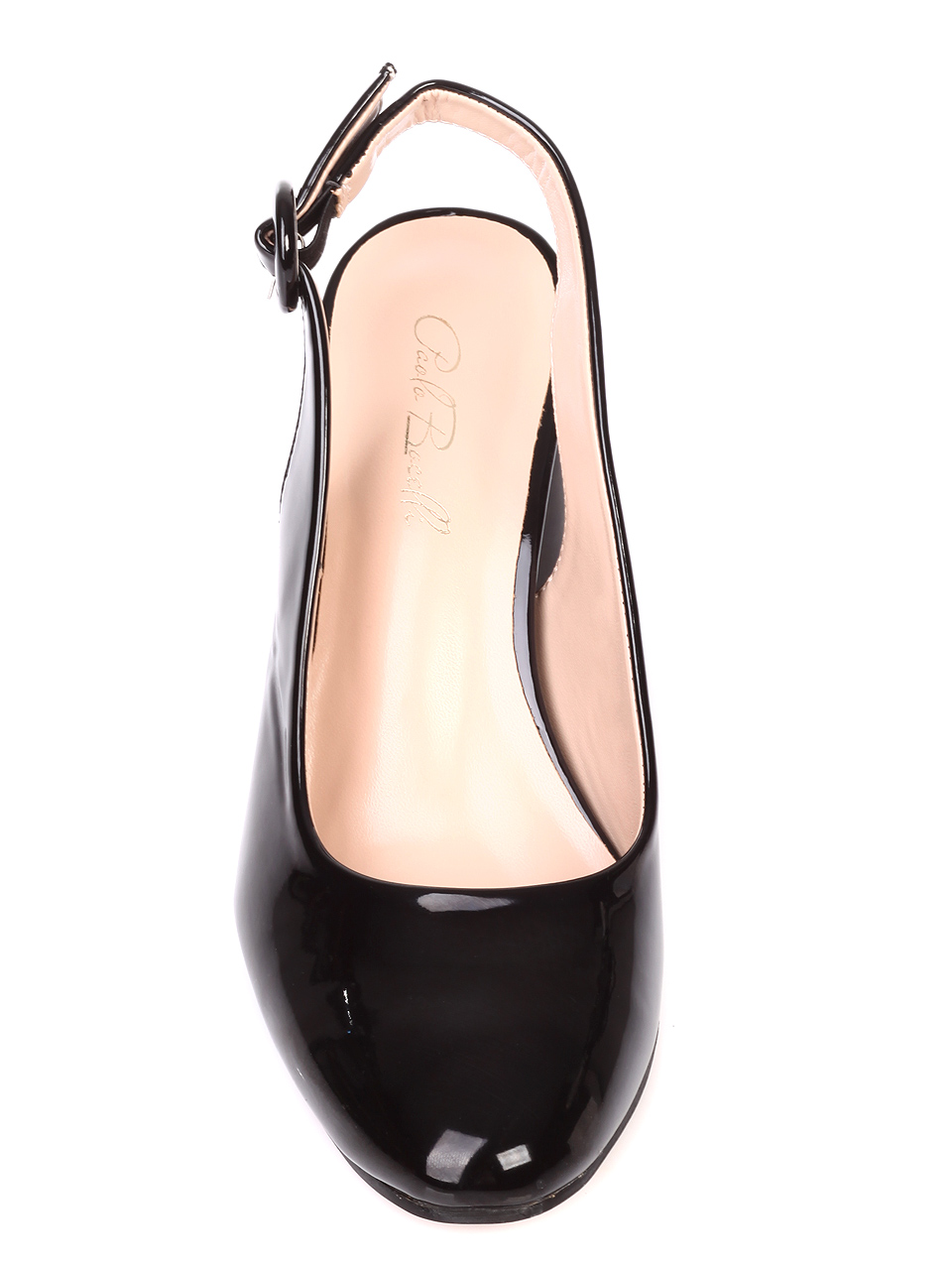 Елегантни дамски обувки на ток от лак 3W-19098 black
