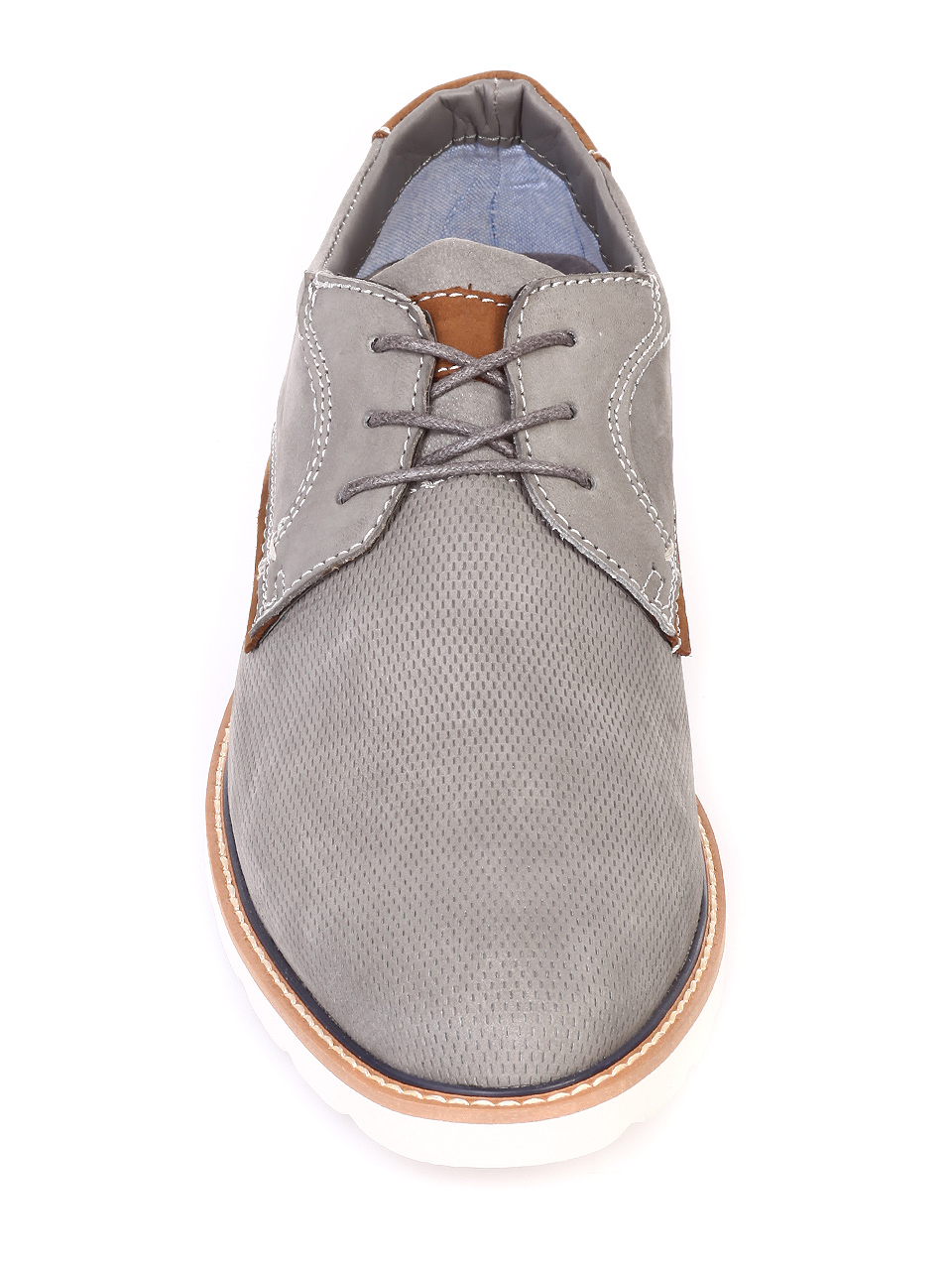 Ежедневни мъжки обувки от естествен набук 7W-19107 grey