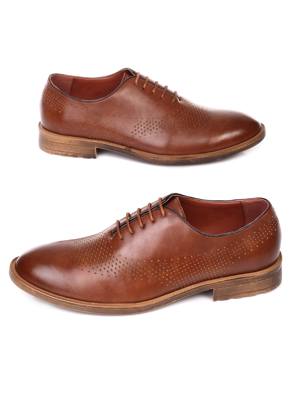 Елегантни мъжки обувки в кафяво 7W-19110 brown