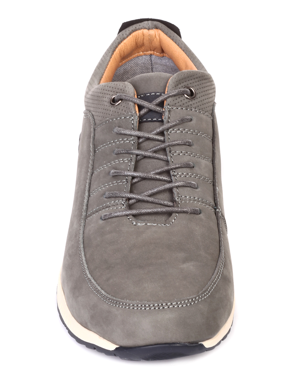 Ежедневни мъжки обувки от естествен набук 7W-19111 grey