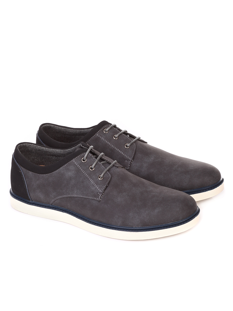 Ежедневни мъжки обувки в сиво 7N-19081 grey