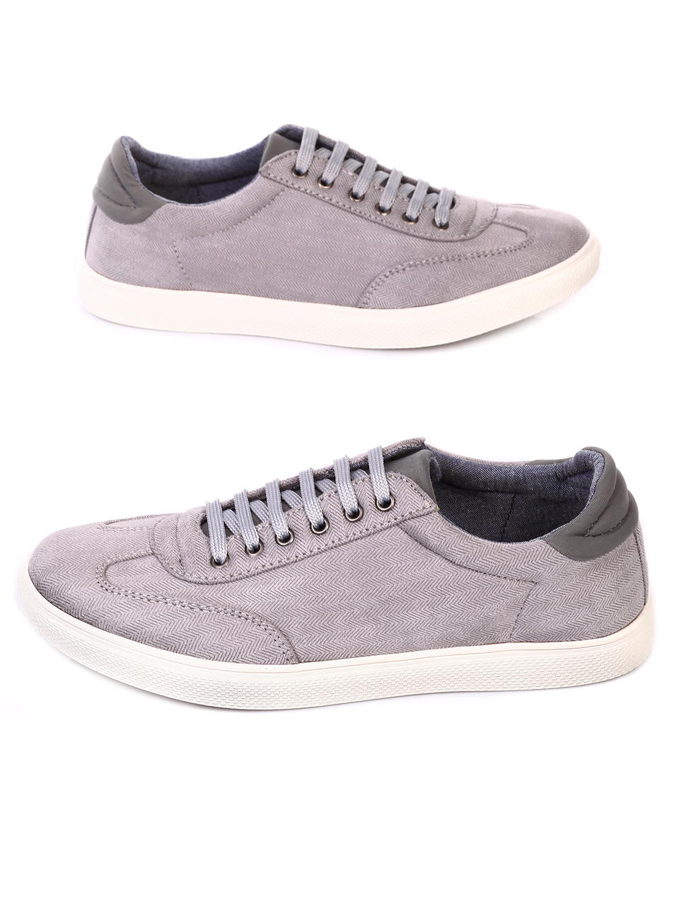 Ежедневни мъжки обувки в сиво 7N-19078 grey