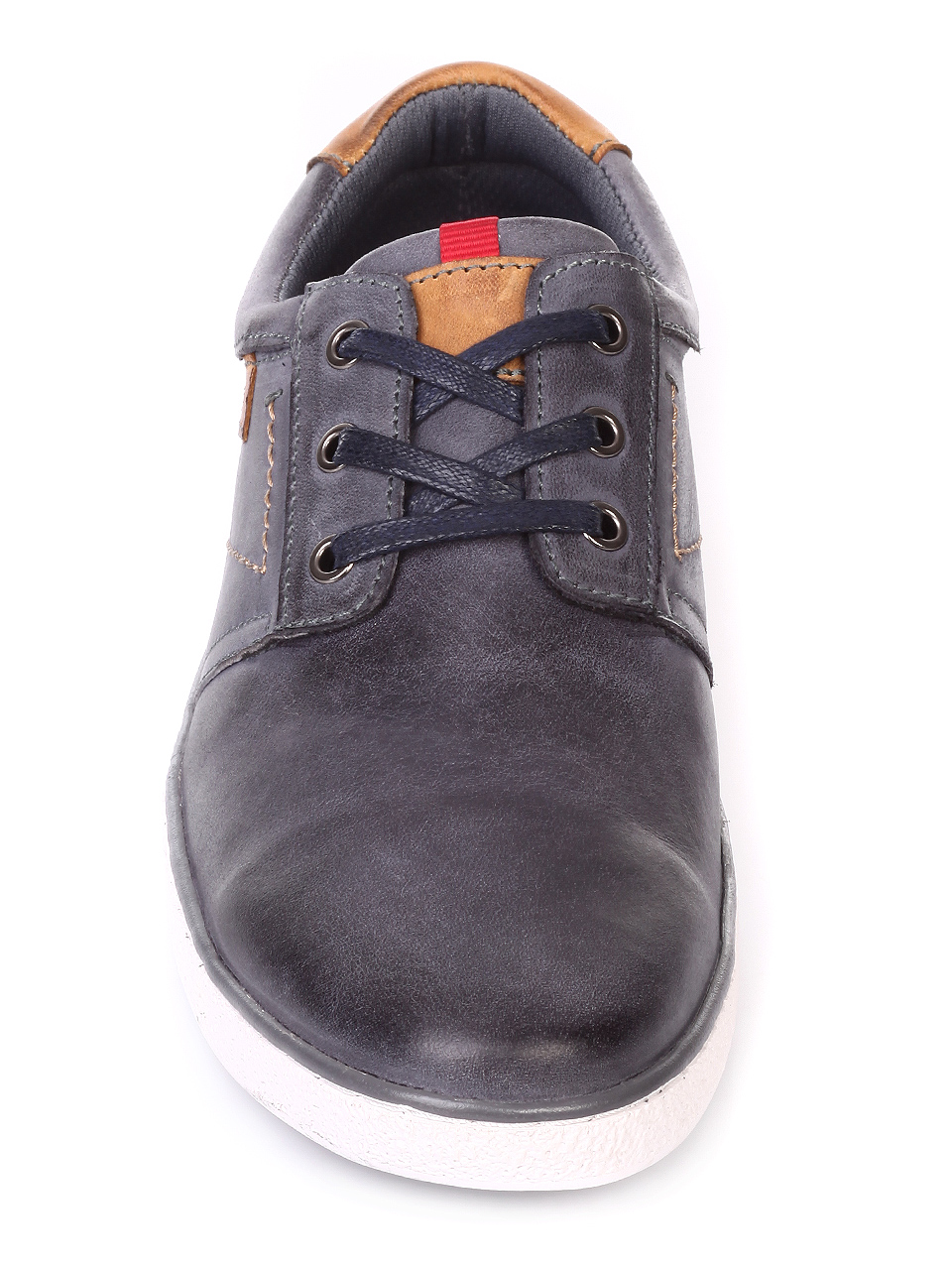 Ежедневни мъжки обувки от естествена кожа 7N-19090 grey