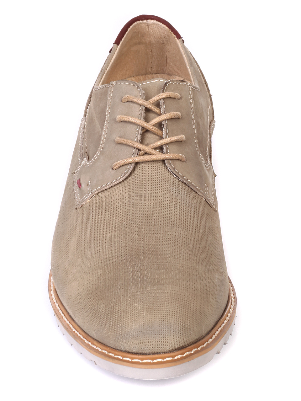 Ежедневни мъжки обувки от естествен набук 7N-19093 beige
