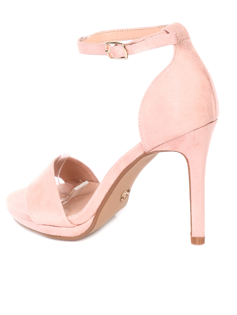Елегантни дамски сандали на ток в розово 4M-19009 pink