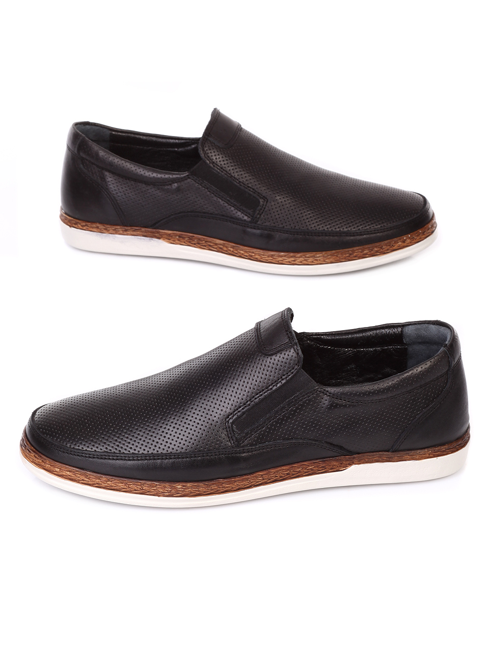 Ежедневни мъжки обувки от естествена кожа 7AT-19446 black