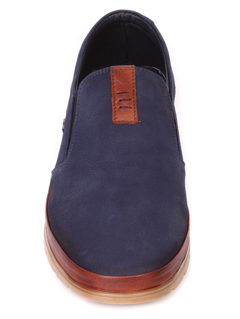 Ежедневни мъжки обувки от естествен набук 7AT-19457 dk.blue