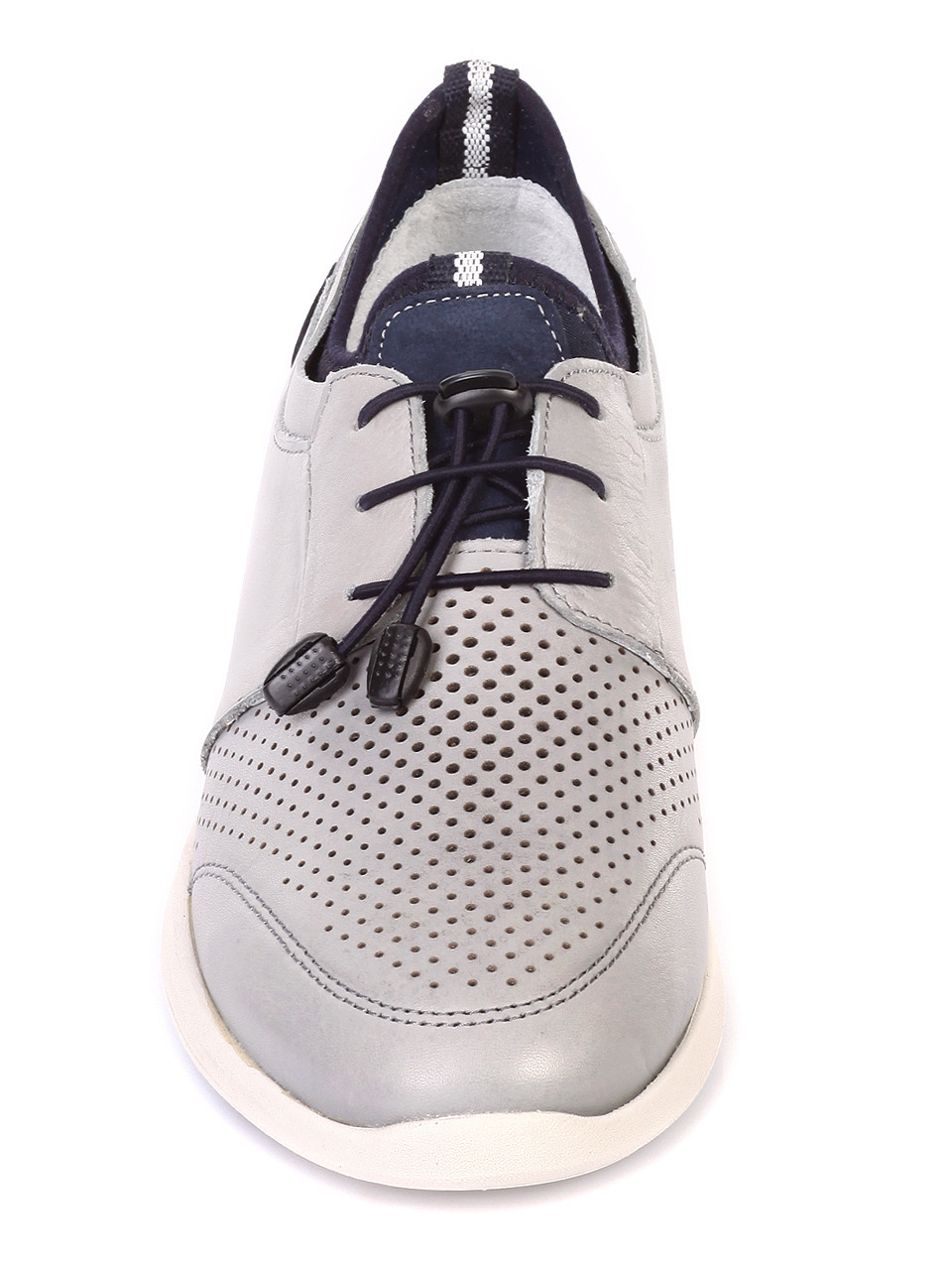 Ежедневни мъжки обувки от естествена кожа в сиво 7AT-19460 grey