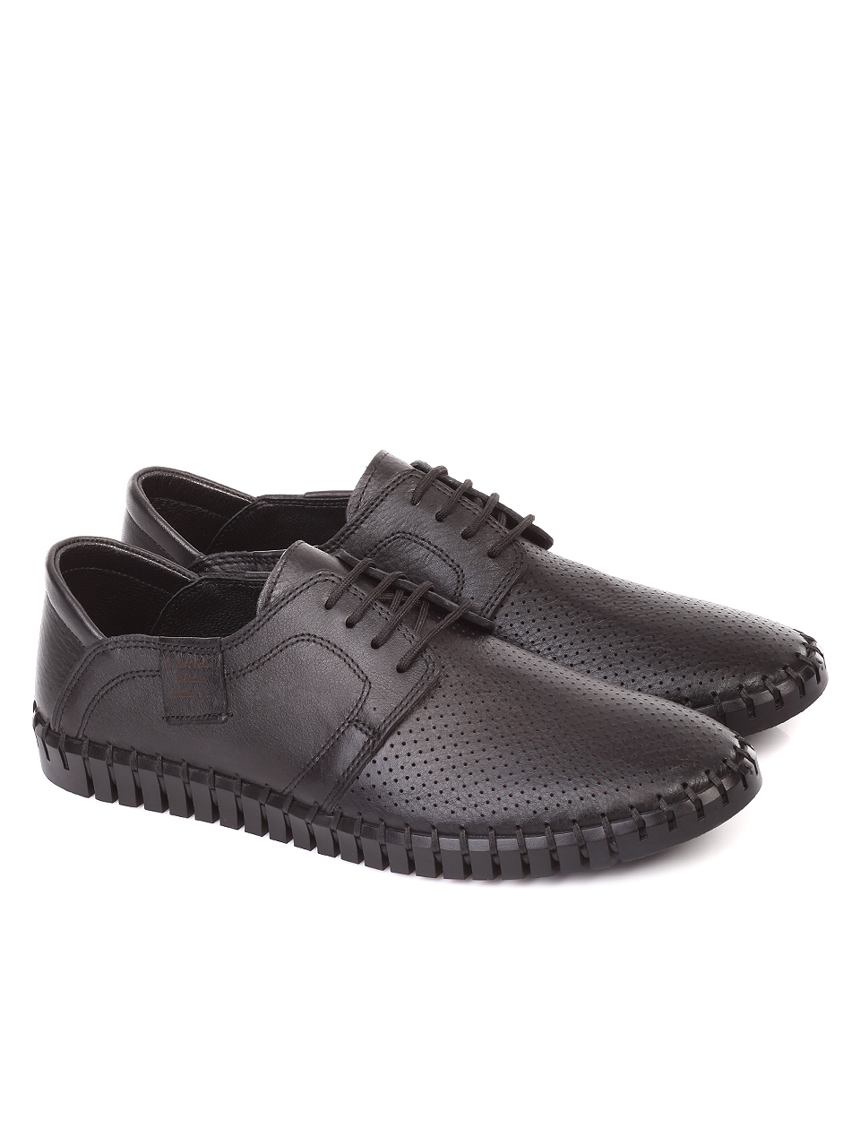 Ежедневни мъжки обувки от естествена кожа 7AT-19437 black