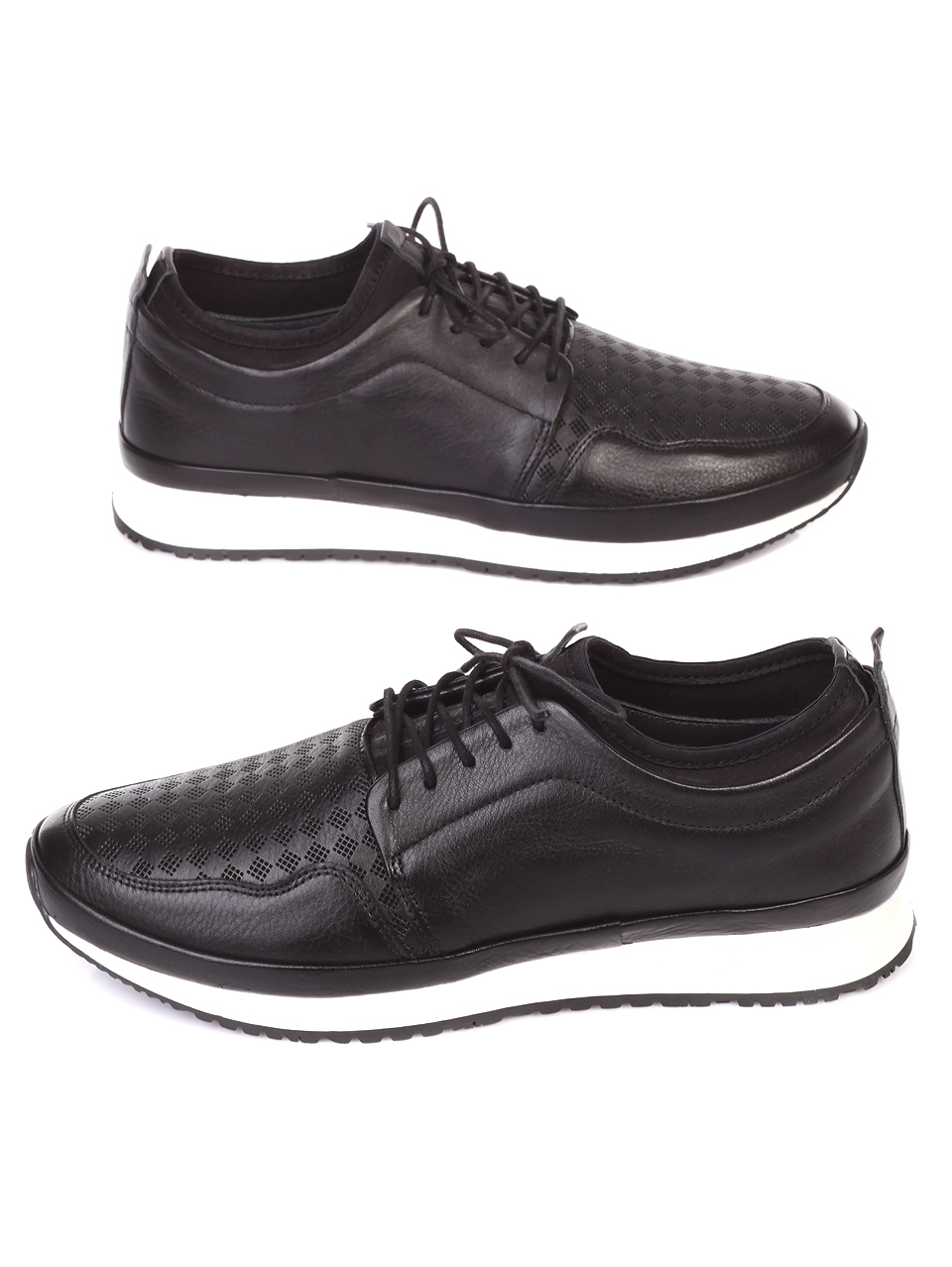 Ежедневни мъжки обувки от естествена кожа 7AT-19443 black