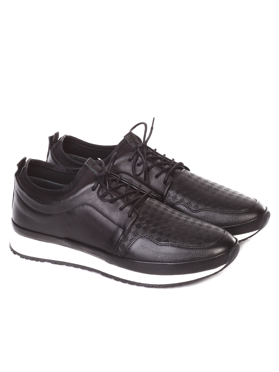 Ежедневни мъжки обувки от естествена кожа 7AT-19443 black