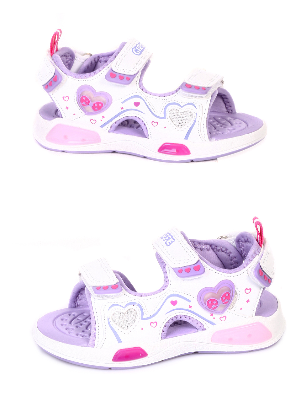 Ежедневни детски сандали със светещи елементи 17K-19216 white/purple