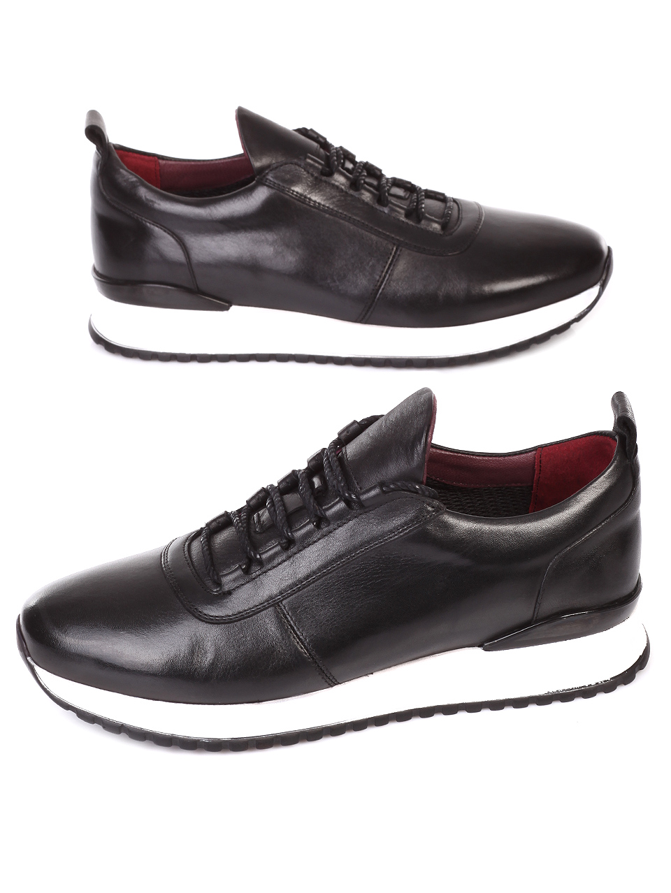 Ежедневни мъжки обувки от естествена кожа 7AT-19433 black
