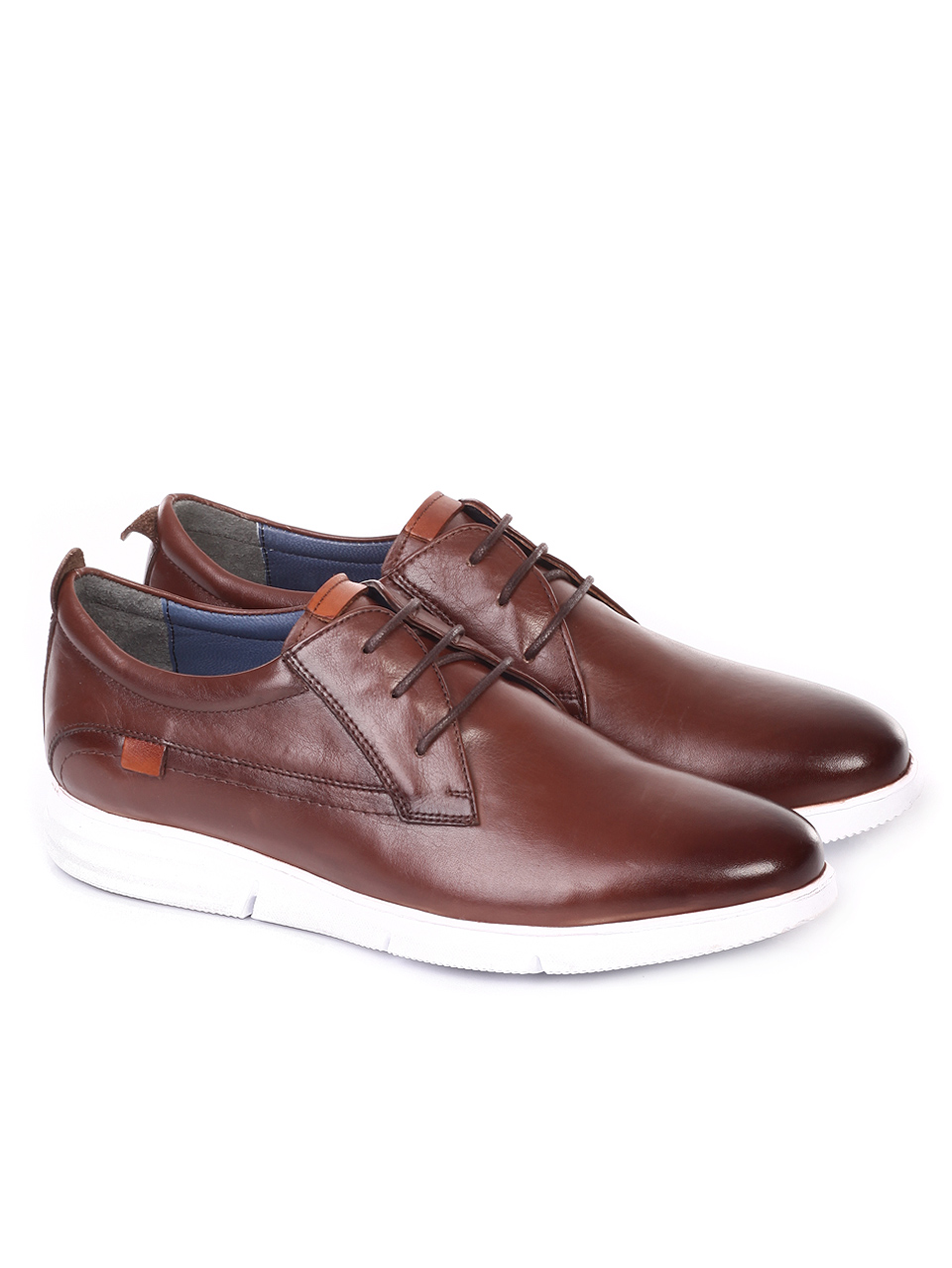 Ежедневни мъжки обувки от естествена кожа 7AT-19434 brown