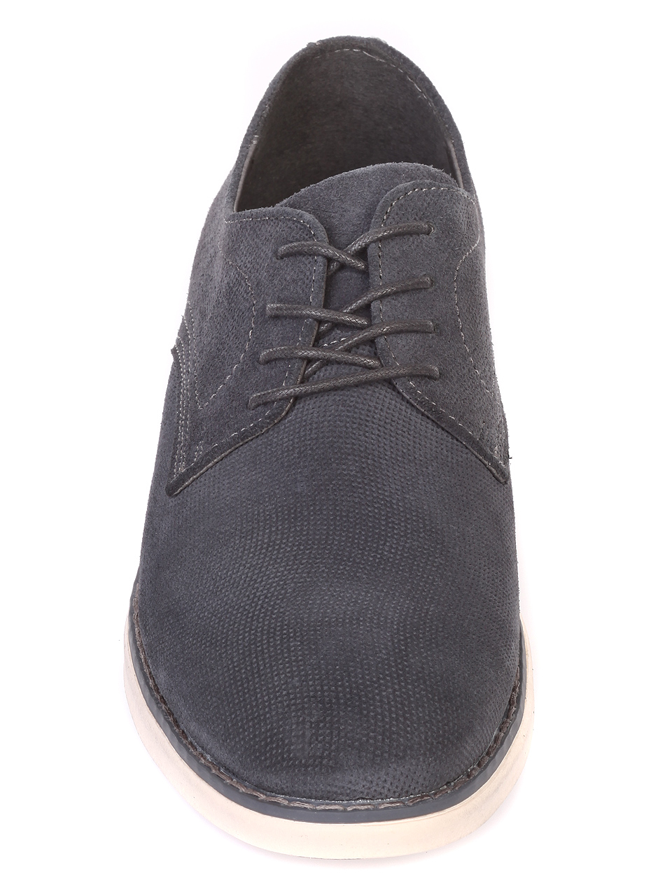 Ежедневни мъжки обувки от естествен велур 7N-19209 grey