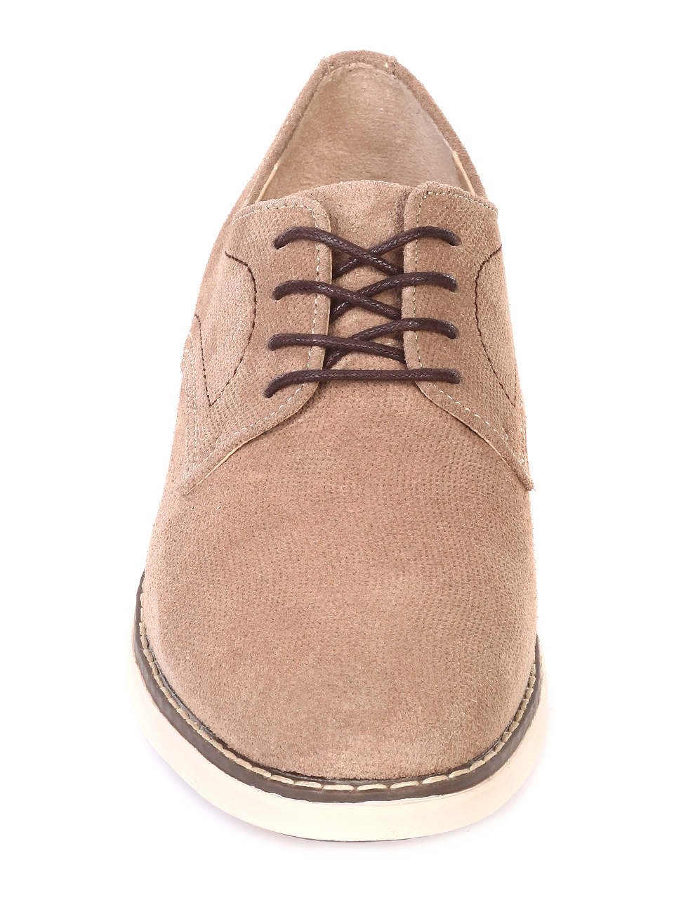 Ежедневни мъжки обувки от естествен велур 7N-19209 apricot
