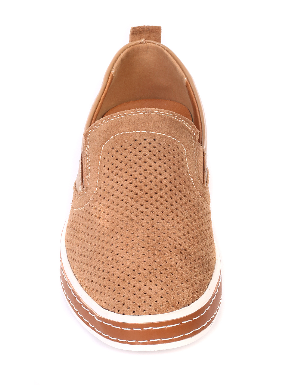 Ежедневни мъжки обувки от естествен велур 7N-19212 brown